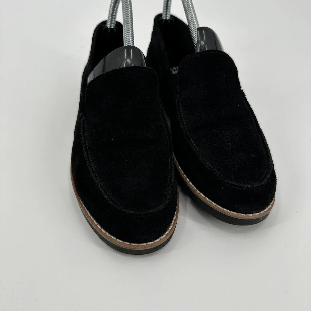 Eileen Fisher Shoes‎ Womens Size 8.5 Black Suede Loafers Slip On Comfort Moc Toe
